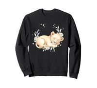 Lionceau endormi - Aquarelle Florale Mignonne - Animal de Safari Sweatshirt