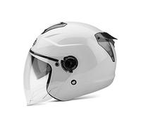 LIONCIANO Casque Adulte avec Double Visière, Boucle Sécurisée en 7 Paragraphes, Coque Abs Combinée à Une Couche Tampon Eps pour Offrir Une Meilleure Protection De Conduite(Blanc, 56-60cm)
