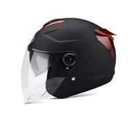 LIONCIANO Casque Adulte avec Double Visière, Boucle Sécurisée en 7 Paragraphes, Coque Abs Combinée à Une Couche Tampon Eps pour Offrir Une Meilleure Protection De Conduite(Noir Mat, 56-60cm)