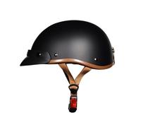 LIONCIANO Casque De Moto Adulte, Casque Ouvert, Abs 709 Combiné avec Eps, Boucle De Menton à Dégagement Rapide. Convient pour Scooter Cyclomoteur Chopper（Noir Mat, L 55-56CM）