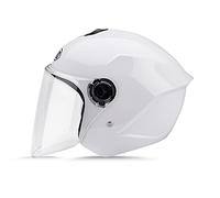 LIONCIANO Casque De Moto avec Visière, Anti-Crash, Unisexe(Blanc)