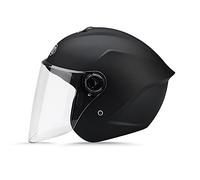 LIONCIANO Casque De Moto avec Visière, Anti-Crash, Unisexe(Noir Mat)