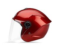 LIONCIANO Casque De Moto avec Visière, Anti-Crash, Unisexe(Rouge)