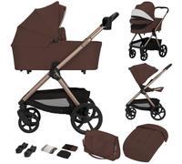 LIONELO Carmine Poussette combinée 2 en 1 de la naissance à 4 ans, jusqu'à 22 kg, nacelle et poussette, roues GravelTech, suspensions, capote UPF50+, ventilation, boucle magnétique