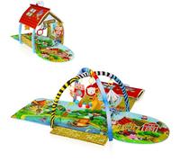 LIONELO Agnes Plus 2en1 Tapis Bebe Tapis avec Une Maison,Jouets hochets et Anneaux de Dentition Inclus, matériaux Doux colorés et durables Grande Taille