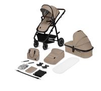 LIONELO Amber 2 in 1 poussette multifonctionnellle, landau, ensemble poussette avec siège sport et nacelle fixe, sac, moustiquaire, couvrir, feuille de pluie