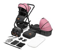 LIONELO Amber 2 in 1 poussette multifonctionnellle, landau, ensemble poussette avec siège sport et nacelle fixe, sac, moustiquaire, couvrir, feuille de pluie