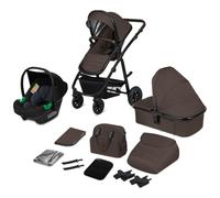 LIONELO Amber 3 in 1 poussette multifonctionnellle, ensemble poussette avec siège sport et nacelle fixe, sac, moustiquaire, couvrir, feuille de pluie mit siege auto