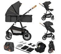 LIONELO Amber 3 in 1 poussette multifonctionnellle, ensemble poussette avec siège sport et nacelle fixe, sac, moustiquaire, couvrir, feuille de pluie mit siege auto
