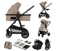 LIONELO Amber 3 in 1 poussette multifonctionnellle, ensemble poussette avec siège sport et nacelle fixe, sac, moustiquaire, couvrir, feuille de pluie mit siege auto