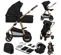 LIONELO Amber 3 in 1 poussette multifonctionnellle, ensemble poussette avec siège sport et nacelle fixe, sac, moustiquaire, couvrir, feuille de pluie mit siege auto