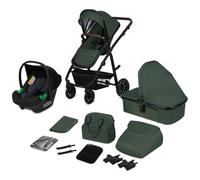 LIONELO Amber 3 in 1 poussette multifonctionnellle, ensemble poussette avec siège sport et nacelle fixe, sac, moustiquaire, couvrir, feuille de pluie mit siege auto