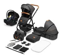 LIONELO Amber 3 in 1 poussette multifonctionnellle, landau, ensemble poussette avec siège sport et nacelle fixe, sac, moustiquaire, couvrir, feuille de pluie mit siege auto