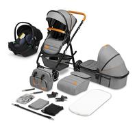 LIONELO Amber 3 in 1 poussette multifonctionnellle, landau, ensemble poussette avec siège sport et nacelle fixe, sac, moustiquaire, couvrir, feuille de pluie mit siege auto
