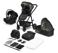LIONELO Amber 3 in 1 poussette multifonctionnellle, landau, ensemble poussette avec siège sport et nacelle fixe, sac, moustiquaire, couvrir, feuille de pluie mit siege auto