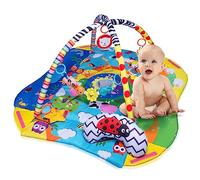 LIONELO Anika 2 en 1 Activité Gym 4 jouets suspendus hochets 2 arches Couverture de jeu pour bébé Fonction parc Oreiller de soutien pour bébé Éducatif