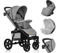LIONELO Annet Plus poussette bebe à 22 kg, auvent avec fenêtre, roues EVA, chancelière moustiquaire porte-gobelet, réglage du dossier jusqu’à la position couchée