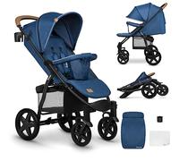 LIONELO Annet Plus poussette bebe à 22 kg, auvent avec fenêtre, roues EVA, chancelière moustiquaire porte-gobelet, réglage du dossier jusqu’à la position couchée