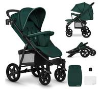 Lionelo Poussette bébé Annet Plus – 22 kg, auvent fenêtre, roues EVA, chancelière, porte-gobelet