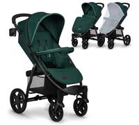 Poussette bébé canne universelle LIONELO Annet Plus - Jusqu'à 22 kg - Vert - Roues en mousse EVA