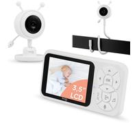 Lionelo Babyline 3.4 - Babyphone avec caméra, écran 3,5", VOX, interphone, Vision Nocturne, Zoom 4 ×, capteur de température, berceuses, Batterie 3000 mAh, portée de 200 m, sans Wi-FI