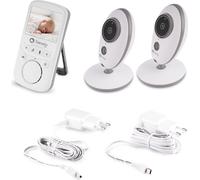 Lionelo Babyline 5.1 Babyphone avec caméra Moniteur bébé Communication bidirectionnelle Portée de 300 mètres Deux caméras dans le kit Mode nuit Système VOXBlanc