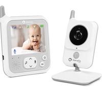 Lionelo Babyline 7.1 Babyphone avec caméra et récepteur, portée jusqu'à 260 m, communication bidirectionnelle, mode nuit, capteur de température, 8 berceuses