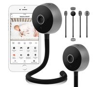 LIONELO Babyphone Babyline Smart Camera Moniteur Wi-Fi, application mobile, détection de mouvements et de bruits, visibilité dans l'obscurité, communication bidirectionnelle Noir