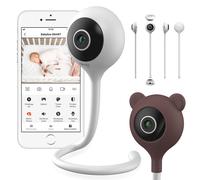 LIONELO Babyphone Babyline Smart Camera Moniteur Wi-Fi, application mobile, détection de mouvements et de bruits, visibilité dans l'obscurité, communication bidirectionnelle Blanc