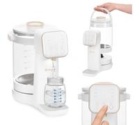 Lionelo Babypresto 2.0 Préparateur de Biberon Automatique, Chauffe-Eau Bébé 40-100°C, Dosage d’Eau 30-300 ml, Réservoir en Verre 3 l, Mémoire des Réglages, Écran LED, Mode Nuit, Lampe UV (Blanc)