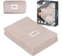 lionelo Bamboo Blanket 100x75 cm légere Couverture Enfant, Couverture Poussette bébé en Bambou, Housse de lit, 100% Coton, Naturel, Doux, antibactérien, hypoallergénique, antifongique (Beige)