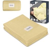 lionelo Bamboo Blanket 100x75 cm légere Couverture Enfant, Couverture Poussette bébé en Bambou, Housse de lit, 100% Coton, Naturel, Doux, antibactérien, hypoallergénique, antifongique (Jaune)