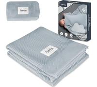 lionelo Bamboo Blanket légere Couverture Enfant, Couverture Poussette bébé en Bambou, Housse de lit, 100% Coton, Naturel, antibactérien, hypoallergénique, antifongique, dès Le 1 Jour, 100x75 cm Gris