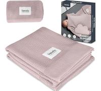 lionelo Bamboo Blanket légere Couverture Enfant, Couverture Poussette bébé en Bambou, Housse de lit, 100% Coton, Naturel, Doux, antibactérien, hypoallergénique, antifongique, 100x75 cm (Rose)