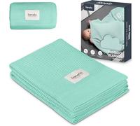 Lionelo Couverture Bambou 100x75 cm, légère, 100% coton, antibactérienne, hypoallergénique, Vert