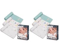 lionelo Bamboo Set 3 pcs Langes Coton bébé 70x70 en Bambou Naturel à partir du 1 Jour de la Vie, antibactériens, antifongiques, hygroscopiques, délicat, Doux, Couverture, Matelas à Langer (Dino)
