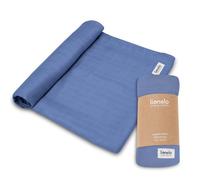 lionelo Bamboo Swaddle Lange pour bébé, Grande Couverture bébé en Coton de Bambou 100% Naturel, Dimensions 120 x 120 cm, agréable au Toucher, Tissu Doux Bleu