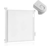 Lionelo Barrière de sécurité enfant extensible et réglable pour porte, escalier THEA, couloir, ouverture jusqu'à 140 cm Peut être installée à 3 endroits Blanc
