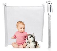 Lionelo Barrière de sécurité Tulia - Largeur jusqu'à 140 cm - Serrure ClipGuard - Résistant aux UV - Pas de Risque de trébuchement - Certifié SGS - Fonction Enroulable - Léger et Portable - sans