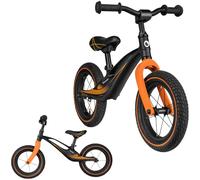 lionelo Bart Air Draisienne 2-6 Ans, Cadre en Magnésium Léger 3,8 kg, Roues Gonflables 12 Pouces, Selle et Guidon Réglables, Jusqu’à 30 kg (Noir Orange)