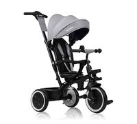 Lionelo Berry Tricycle Évolutif 2 en 1 avec Fonction Poussette, Gris | Vélo enfant dès 9 mois et jusqu’à 5 ans, max. 25 kg, siège pivotant 360°, roues PU increvables, poignée réglable, sans outils