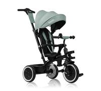 Lionelo Berry Tricycle Évolutif 2 en 1 avec Fonction Poussette, Vert | Vélo enfant dès 9 mois et jusqu’à 5 ans, max. 25 kg, siège pivotant 360°, roues PU increvables, poignée réglable, sans outils