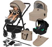 LIONELO Bianka Poussette 3 en 1 Pack Nacelle Siège Auto 0-22kg Accessoires Beige