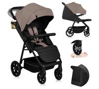 Lionelo Buggy MIRA jusqu'à 22 kg, Roues pivotantes 360°, Filtre UPF50+, Capote étanche XXL Beige