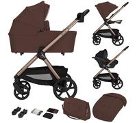 LIONELO Carmine Poussette 3 en 1 3 en 1 (0-4 ans, 0-22 kg), système de voyage ADAC, nacelle et poussette, roues GravelTech, suspension, UPF50+, position allongée, aération, accessoires