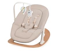 Lionelo Celia Rocker Transat Bébé 0-9 kg en Bois de Hêtre, Naissance, Inclinable 2 Positions, Harnais 5 Points, Housse Douce Lavable 30 °C, Arche de Jeux 2 Jouets, Démontable, Bascule Avant-Arrière