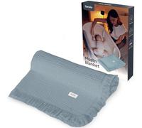 lionelo Couverture en Bambou pour bébé 100 x 70 cm Couverture légère en Bambou, Matelas à Langer, 100% Coton, Naturel, Doux, antibactérien (Blue)