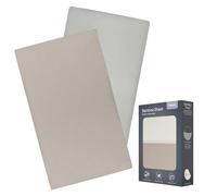 Lionelo Drap-Housse Bébé en Bambou 60x120 cm, Lot de 2, Blanc Cassé Beige | Pour Lit Bébé, Tissu Doux et Respirant, Bord Élastique pour Matelas jusqu’à 10 cm, Lavable à 30°C