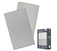 Lionelo Drap-Housse Bébé en Bambou 60x120 cm, Lot de 2, Blanc Cassé Gris