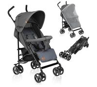 LIONELO Elia poussette canne à 15 kg, réglage du dossier jusqu’à la position couchée, grand panier, système de pliage rapide, moustiquaire